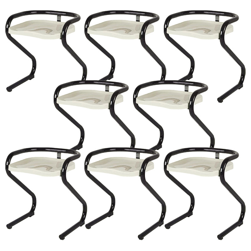 Metal Frame Dining Side Chair Modern Indoor Plastic Backless Chair