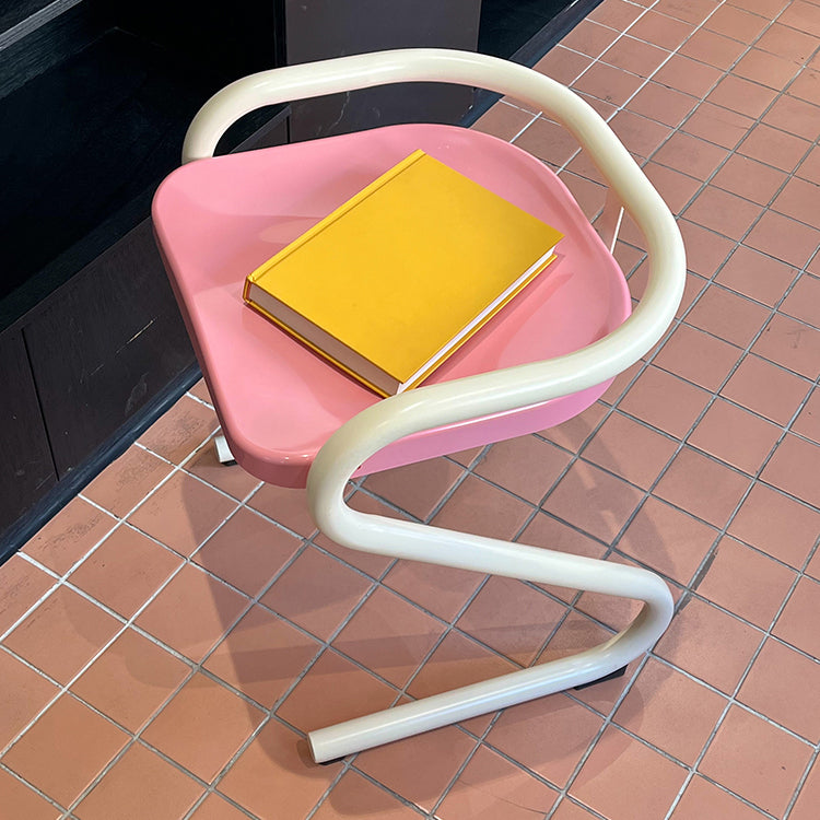 Metal Frame Dining Side Chair Modern Indoor Plastic Backless Chair