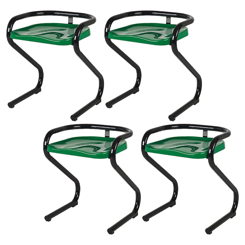 Metal Frame Dining Side Chair Modern Indoor Plastic Backless Chair