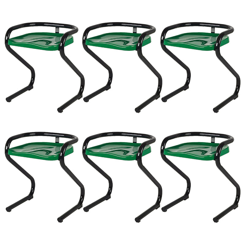 Metal Frame Dining Side Chair Modern Indoor Plastic Backless Chair
