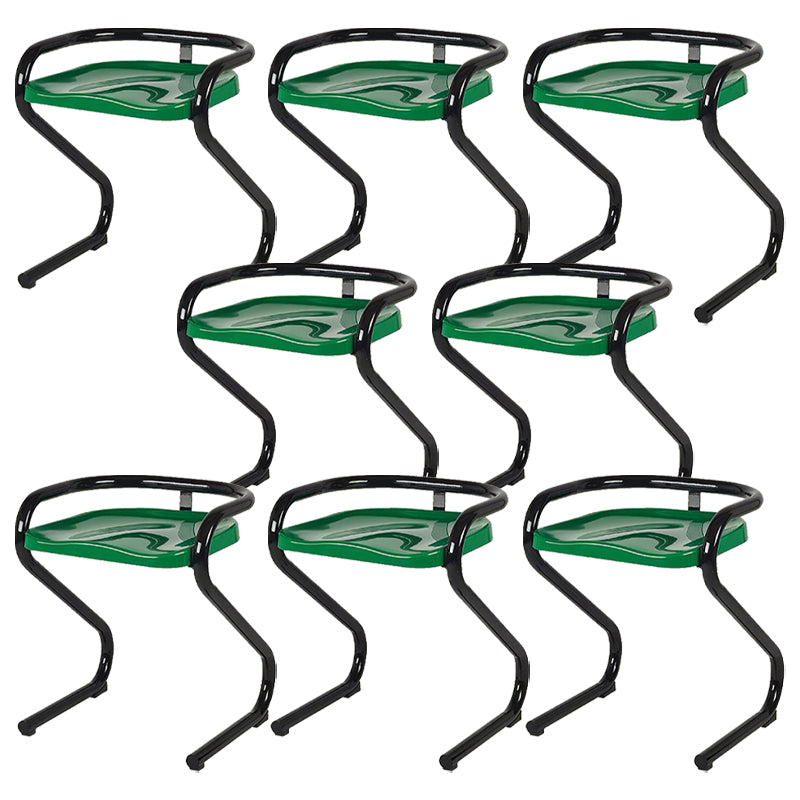 Metal Frame Dining Side Chair Modern Indoor Plastic Backless Chair