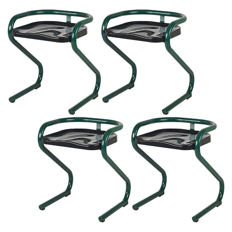 Metal Frame Dining Side Chair Modern Indoor Plastic Backless Chair