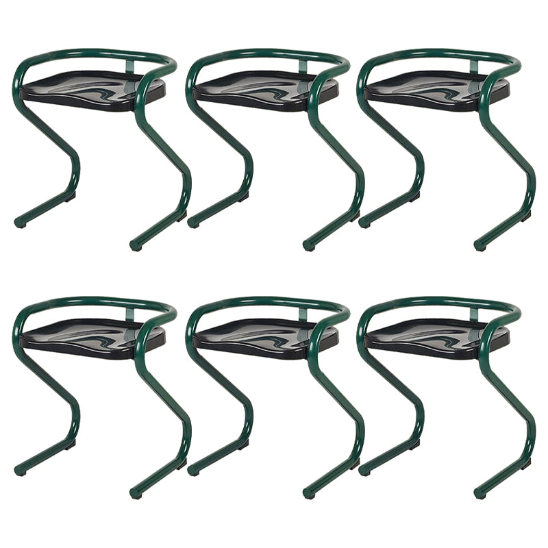 Metal Frame Dining Side Chair Modern Indoor Plastic Backless Chair