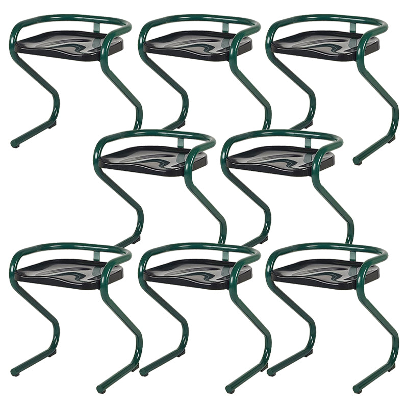 Metal Frame Dining Side Chair Modern Indoor Plastic Backless Chair