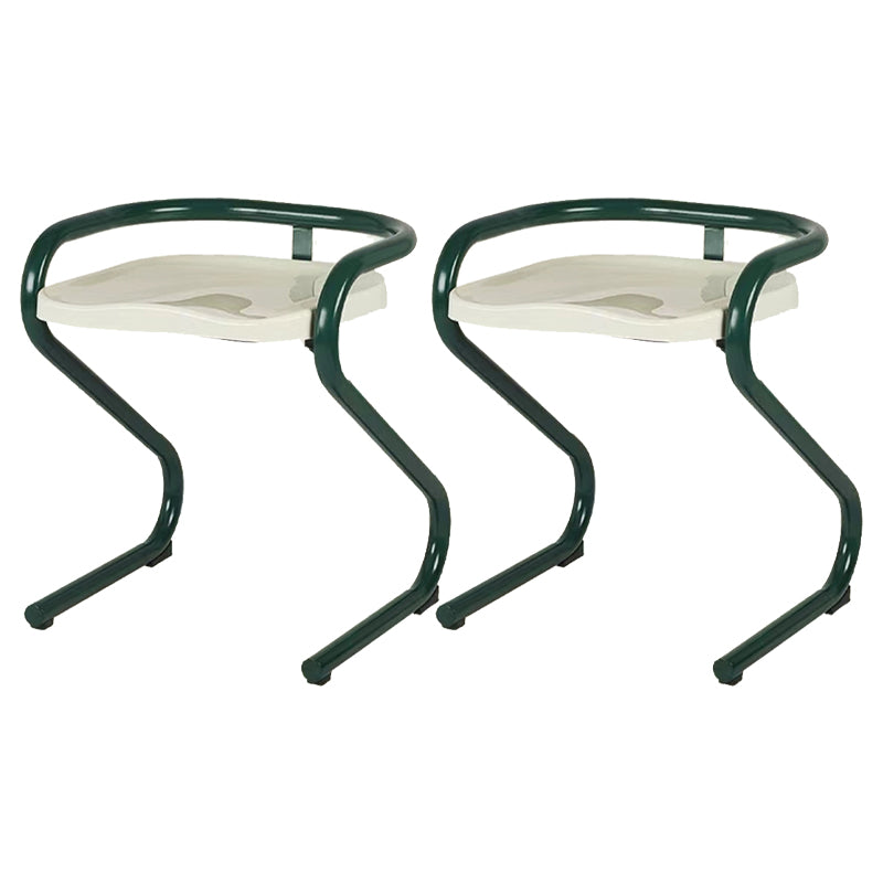 Metal Frame Dining Side Chair Modern Indoor Plastic Backless Chair