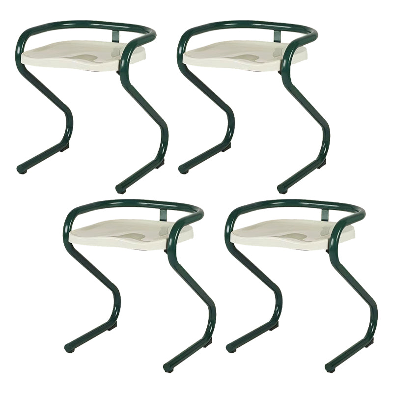 Metal Frame Dining Side Chair Modern Indoor Plastic Backless Chair