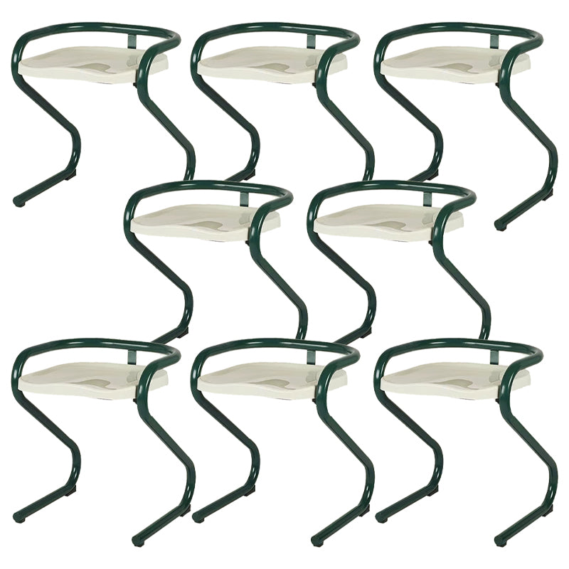 Metal Frame Dining Side Chair Modern Indoor Plastic Backless Chair
