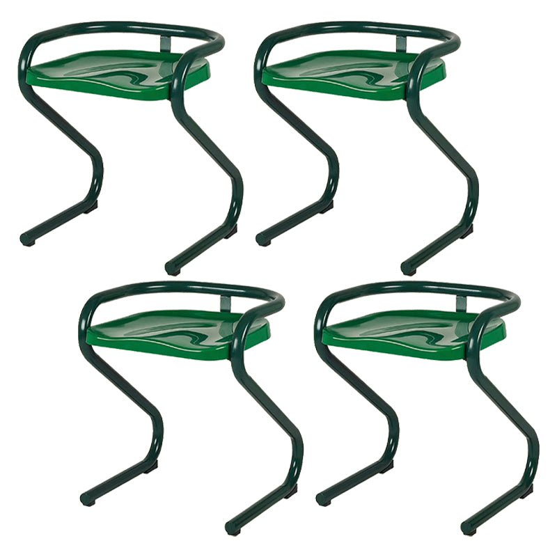 Metal Frame Dining Side Chair Modern Indoor Plastic Backless Chair