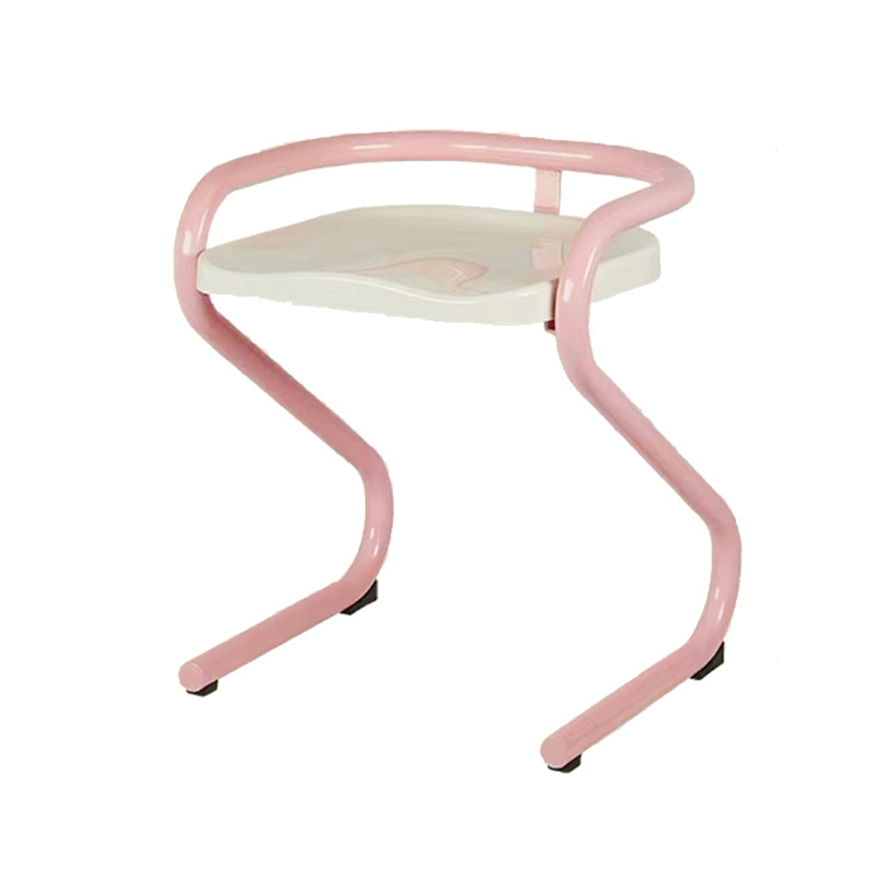 Metal Frame Dining Side Chair Modern Indoor Plastic Backless Chair