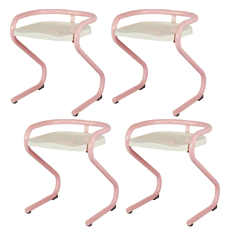 Metal Frame Dining Side Chair Modern Indoor Plastic Backless Chair