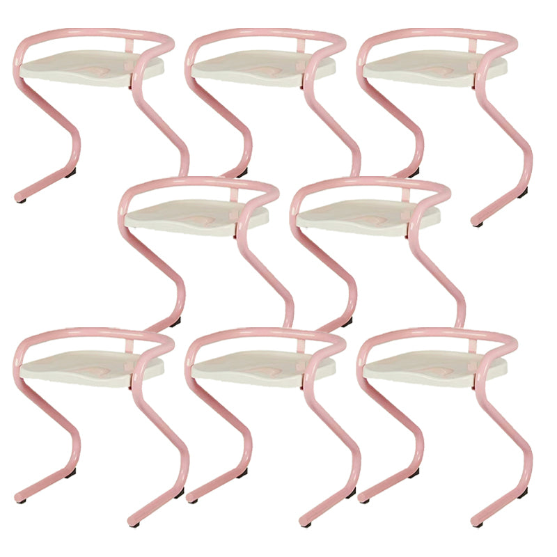 Metal Frame Dining Side Chair Modern Indoor Plastic Backless Chair