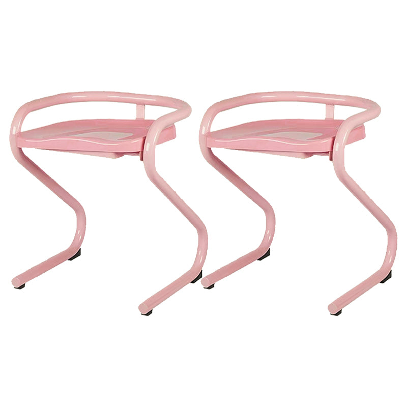 Metal Frame Dining Side Chair Modern Indoor Plastic Backless Chair