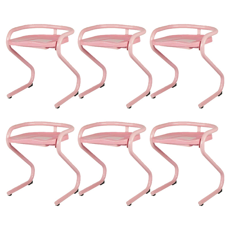 Metal Frame Dining Side Chair Modern Indoor Plastic Backless Chair