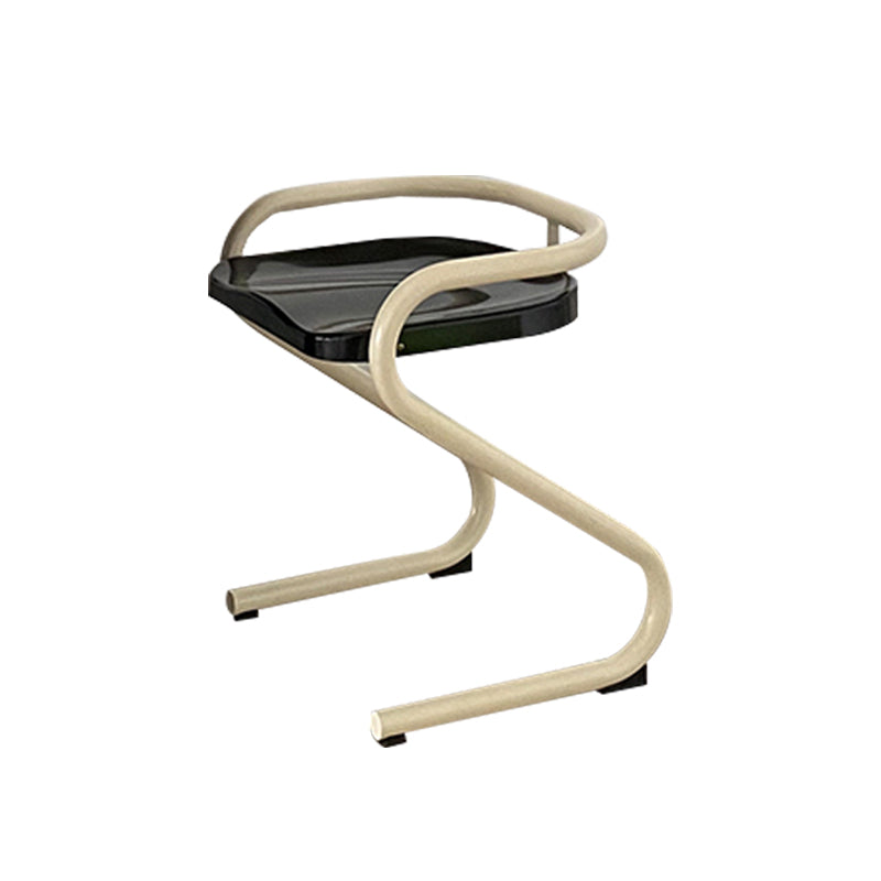 Metal Frame Dining Side Chair Modern Indoor Plastic Backless Chair