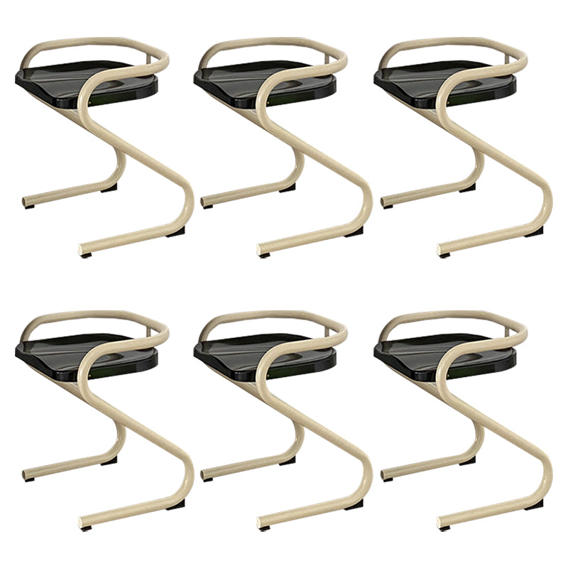Metal Frame Dining Side Chair Modern Indoor Plastic Backless Chair