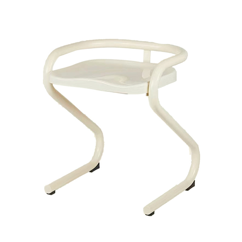 Metal Frame Dining Side Chair Modern Indoor Plastic Backless Chair