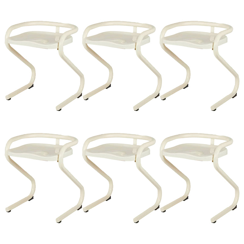 Metal Frame Dining Side Chair Modern Indoor Plastic Backless Chair