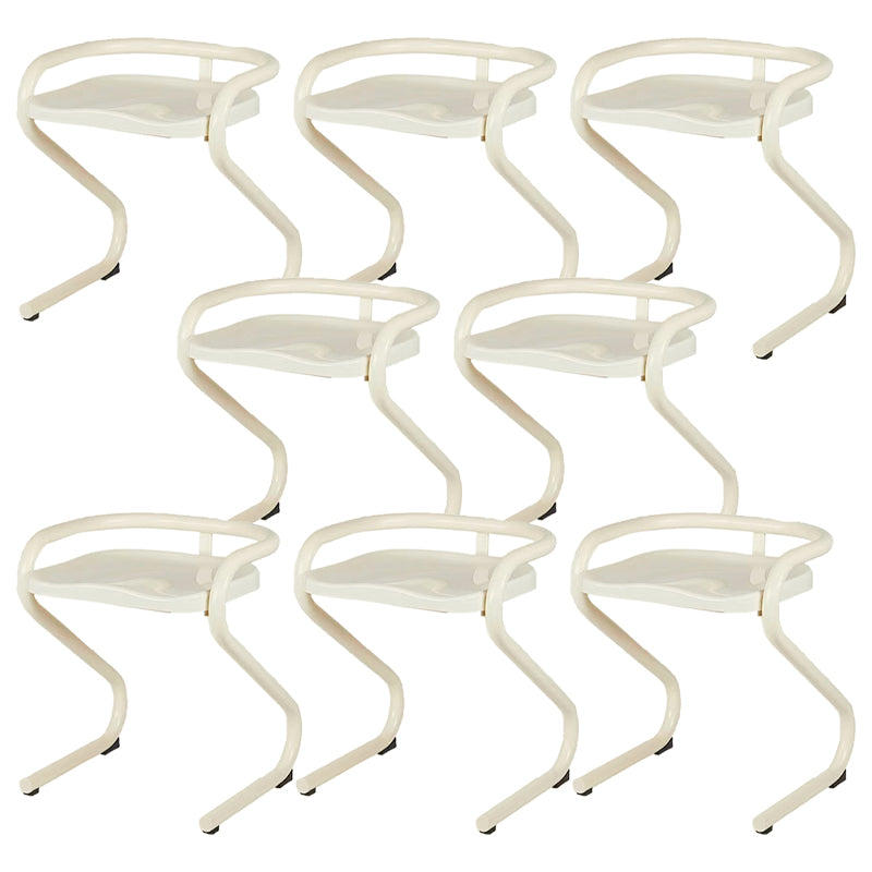 Metal Frame Dining Side Chair Modern Indoor Plastic Backless Chair