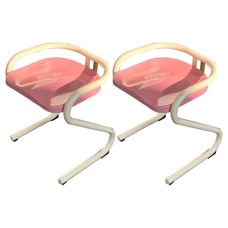 Metal Frame Dining Side Chair Modern Indoor Plastic Backless Chair