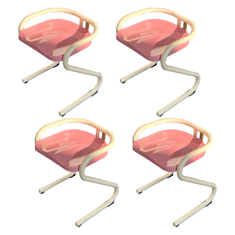 Metal Frame Dining Side Chair Modern Indoor Plastic Backless Chair