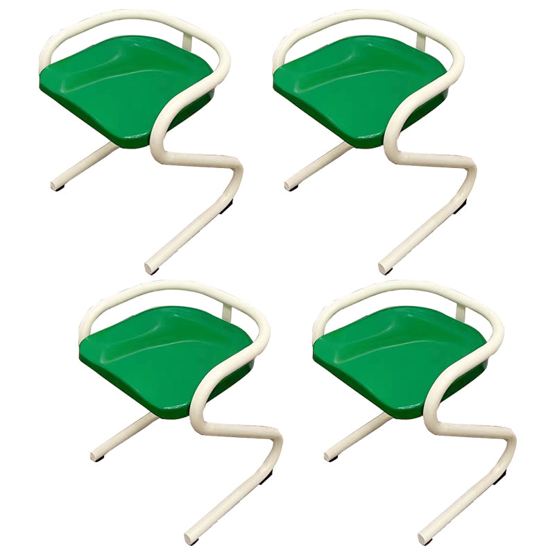 Metal Frame Dining Side Chair Modern Indoor Plastic Backless Chair