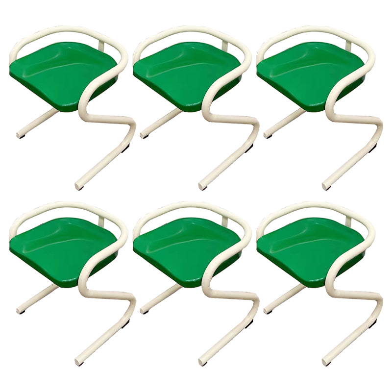Metal Frame Dining Side Chair Modern Indoor Plastic Backless Chair