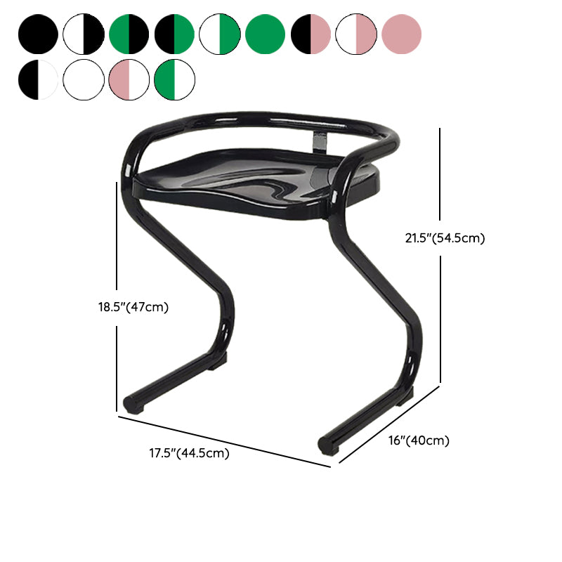 Metal Frame Dining Side Chair Modern Indoor Plastic Backless Chair