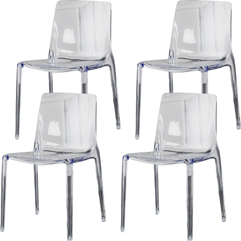 Modern Acrylic Armless Solid Back Dining Accent Chair for Home