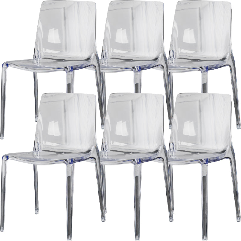 Modern Acrylic Armless Solid Back Dining Accent Chair for Home