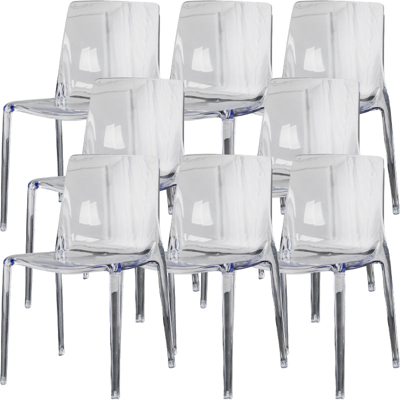 Modern Acrylic Armless Solid Back Dining Accent Chair for Home