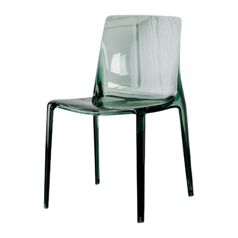 Modern Acrylic Armless Solid Back Dining Accent Chair for Home