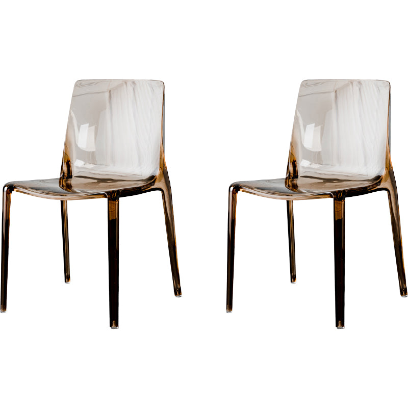 Modern Acrylic Armless Solid Back Dining Accent Chair for Home