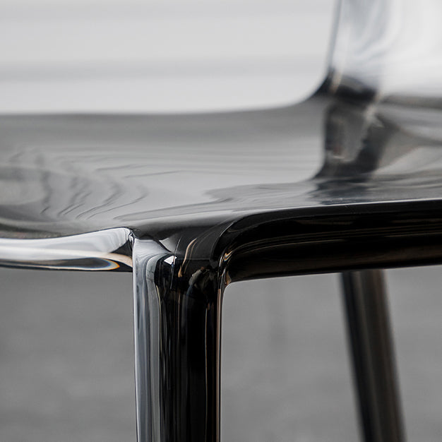 Modern Acrylic Armless Solid Back Dining Accent Chair for Home