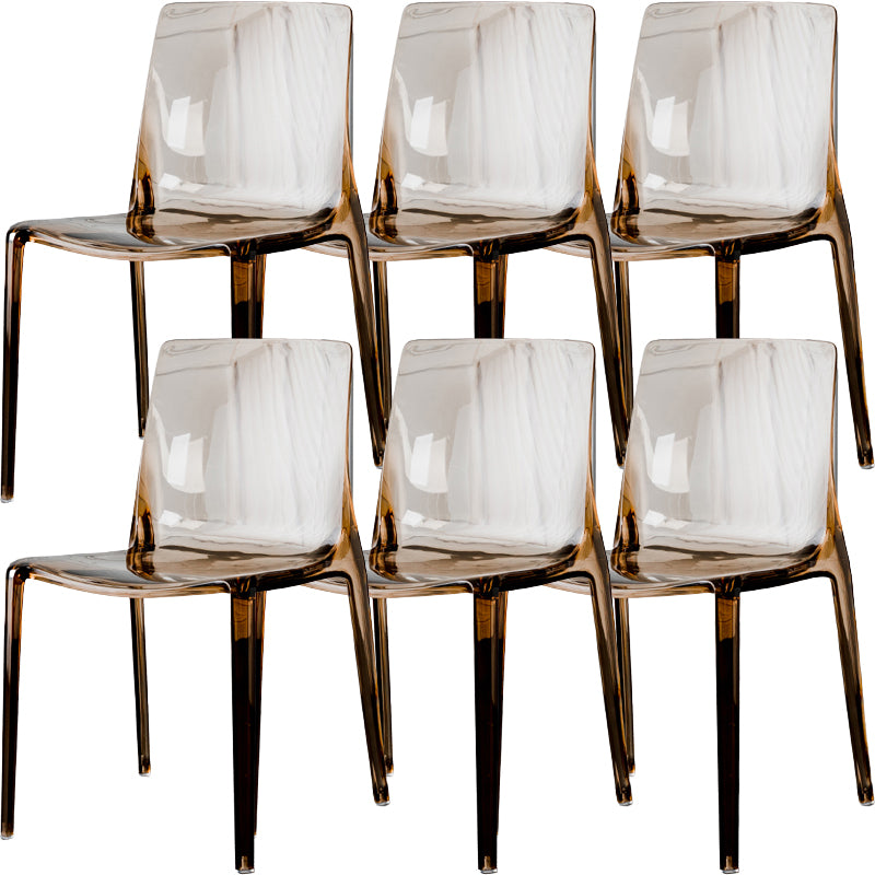 Modern Acrylic Armless Solid Back Dining Accent Chair for Home