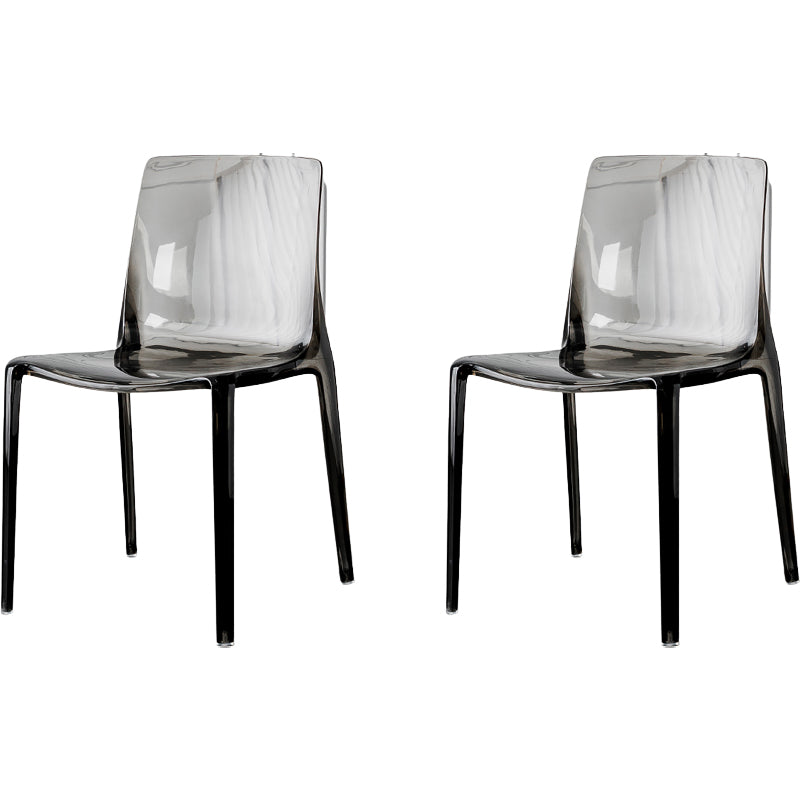 Modern Acrylic Armless Solid Back Dining Accent Chair for Home