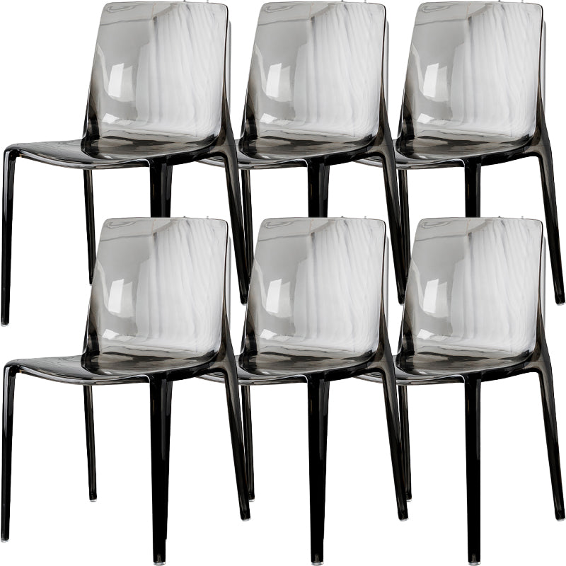 Modern Acrylic Armless Solid Back Dining Accent Chair for Home