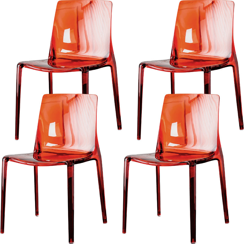 Modern Acrylic Armless Solid Back Dining Accent Chair for Home