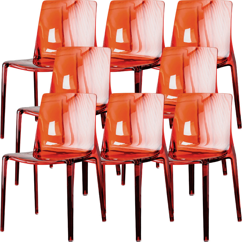 Modern Acrylic Armless Solid Back Dining Accent Chair for Home