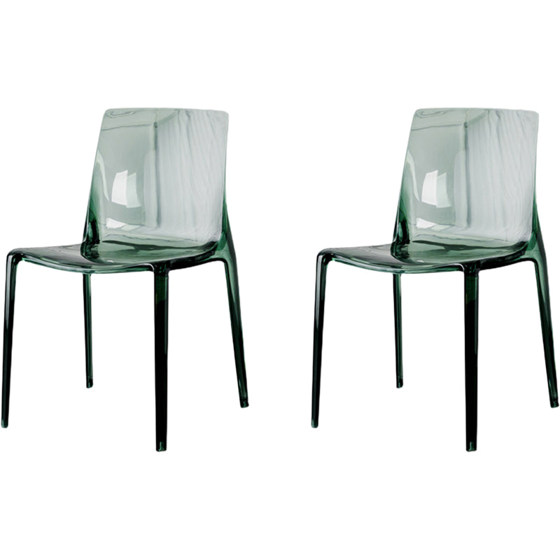 Modern Acrylic Armless Solid Back Dining Accent Chair for Home