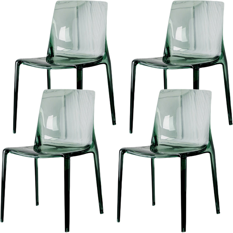 Modern Acrylic Armless Solid Back Dining Accent Chair for Home