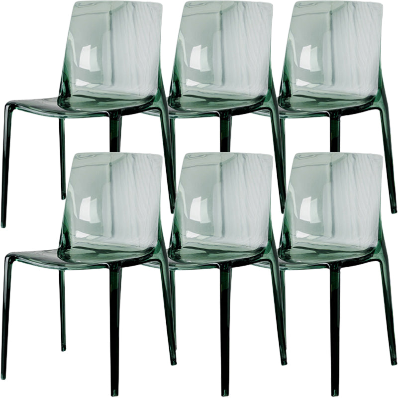 Modern Acrylic Armless Solid Back Dining Accent Chair for Home