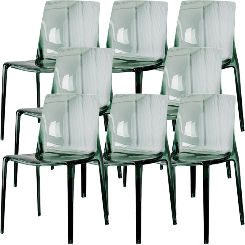 Modern Acrylic Armless Solid Back Dining Accent Chair for Home
