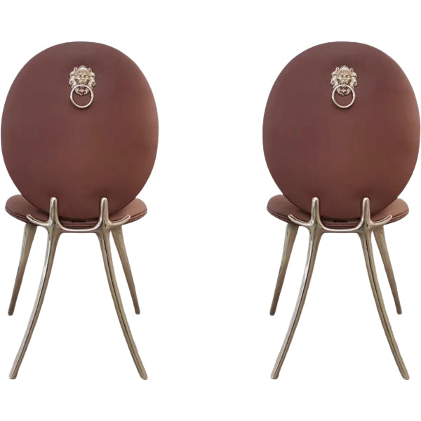 Luxury Style Upholstered Solid Back Armless Dining Chair for Dining Room