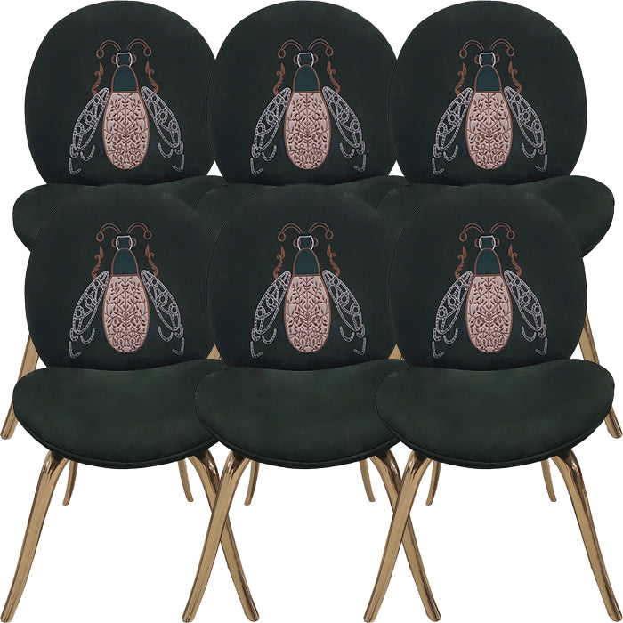 Luxury Style Upholstered Solid Back Armless Dining Chair for Dining Room