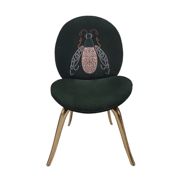 Luxury Style Upholstered Solid Back Armless Dining Chair for Dining Room