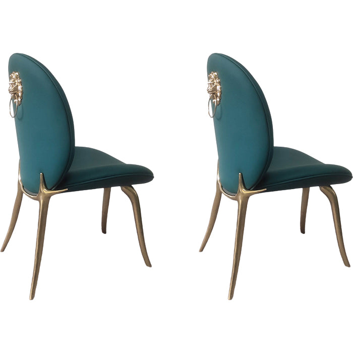 Luxury Style Upholstered Solid Back Armless Dining Chair for Dining Room