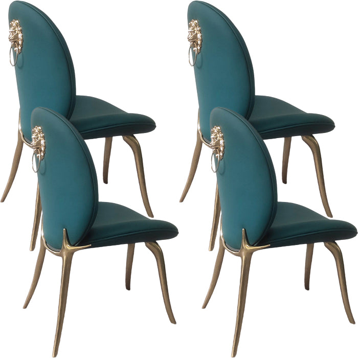 Luxury Style Upholstered Solid Back Armless Dining Chair for Dining Room
