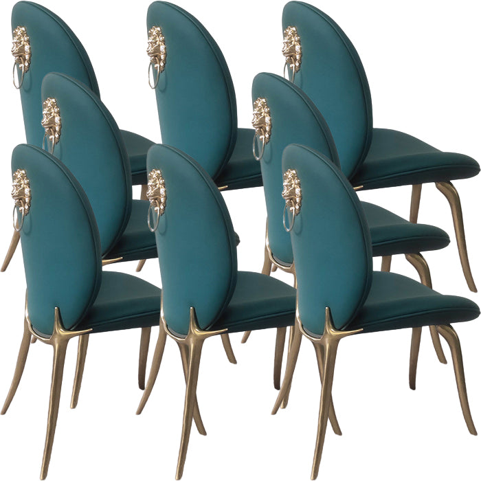 Luxury Style Upholstered Solid Back Armless Dining Chair for Dining Room