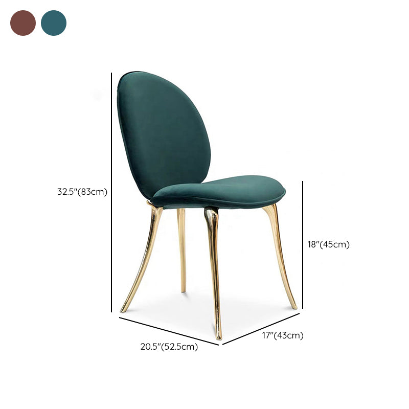 Luxury Style Upholstered Solid Back Armless Dining Chair for Dining Room