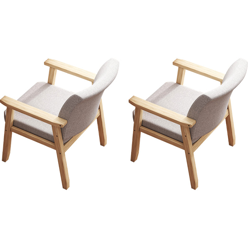 Contemporary Solid Wood Rubber Wood Arm Dining Chair with Upholstered for Home
